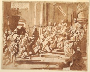 Dibujo, Clemente XI vistiendo a su sobrina como monja, ca. 1700 de Unknown artistUnknown artist
