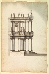Dibujo, Copia del diseño del concurso de Vanvitelli para la fachada de S. Giovanni in Laterano, 1763, según un dibujo de 1732 de Unknown artistUnknown artist