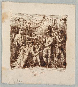 Dibujo, Coriolano acepta levantar el sitio de Roma, finales del siglo XIX de Unknown artistUnknown artist