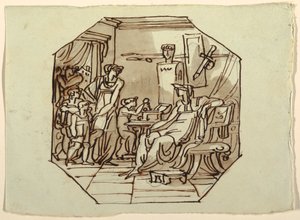 Dibujo, Cornelia, Madre de los Gracos, Palacio Cavina, Faenza, 1816 de Unknown artistUnknown artist
