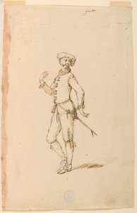 Dibujo, Diseño de vestuario: Un capitán para un ballet, ca. 1720 de Unknown artistUnknown artist