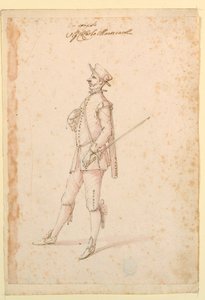 Dibujo, Diseño de vestuario: Un capitán para un ballet, ca. 1720 de Unknown artistUnknown artist