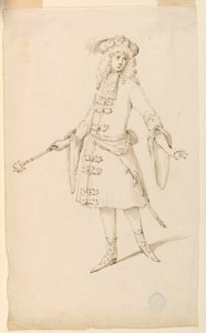 Dibujo, Diseño de vestuario: Un noble, rey o príncipe para un ballet, ca. 1720 de Unknown artistUnknown artist