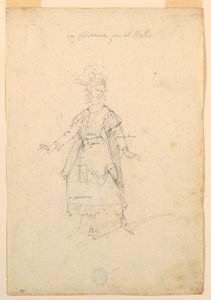 Dibujo, Vestuario: Una cantante para un ballet, ca. 1720 de Unknown artistUnknown artist