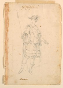 Dibujo, Diseño de vestuario: América para un ballet, ca. 1720 de Unknown artistUnknown artist