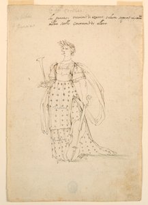 Dibujo, Diseño de vestuario: Poesía para un ballet, hacia 1720 de Unknown artistUnknown artist