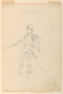 Dibujo, Diseño de vestuario: El Maestro de Armas para un Ballet, ca. 1720 de Unknown artistUnknown artist