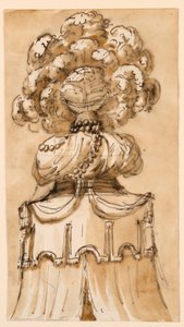 Dibujo, Cresta de un dosel, hacia 1790 de Unknown artistUnknown artist