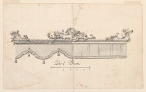 Dibujo, Cresta de un dosel (V: bocetos de figuras), ca. 1750-75 de Unknown artistUnknown artist