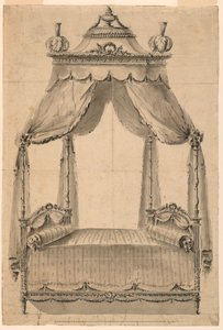 Dibujo, Diseño para una cama, ca. 1785 de Unknown artistUnknown artist