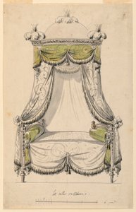 Dibujo, Diseño para una cama de estilo romano, 1780 de Unknown artistUnknown artist