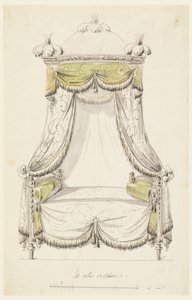 Dibujo, Diseño para una cama de estilo romano, 1780 de Unknown artistUnknown artist