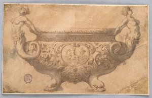 Dibujo, Diseño para un cuenco, siglos XVII-XIX de Unknown artistUnknown artist