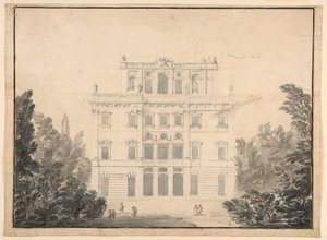 Dibujo, Diseño para un casino en un parque, 1728-84 de Unknown artistUnknown artist