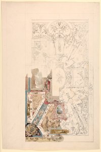 Dibujo, Diseño para un techo, 1750-1800 de Unknown artistUnknown artist