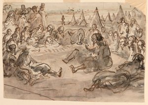 Dibujo, Zuavos en el campamento de St. Maur, 1859 de Unknown artistUnknown artist