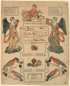 Fraktur, partida de bautismo [partida de nacimiento], 1816 de Unknown artistUnknown artist