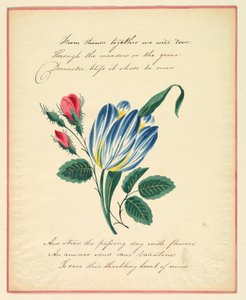 Tarjeta de felicitación, "Desde allí juntos amaremos...", ca. 1819 de Unknown artistUnknown artist