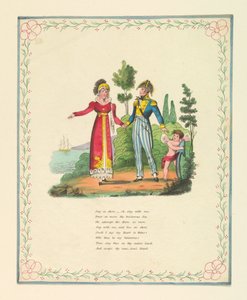 Tarjeta de felicitación, "Quédate en tierra, - oh, quédate conmigo...", ca. 1821 de Unknown artistUnknown artist