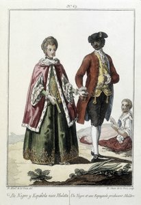 Un negro y una española dan a luz a un mulato de Unknown artist