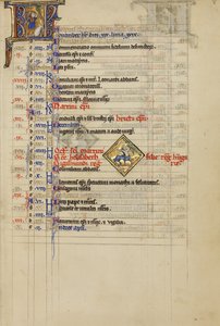 Un hombre derriba bellotas de un árbol; signo zodiacal de Sagitario de Unknown artist