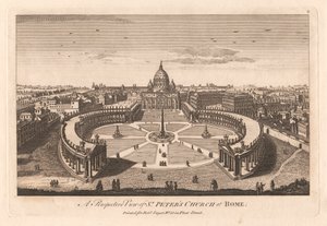 Perspectiva de la iglesia de San Pedro en Roma