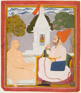 Un noble Rathor visitando a un hombre santo en un santuario de Vishnu de Unknown artist