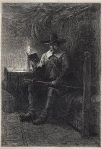 Un puritano escocés - Ilustración del siglo XIX para la novela histórica 