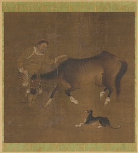 Un Tártaro, un caballo demacrado y un perro de Unknown artist