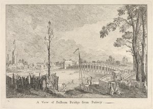 Vista del puente de Fulham desde Putney de Unknown artist