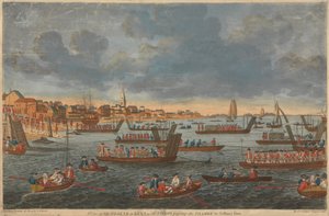 Vista de Gravesend en Kent, con las tropas pasando el Támesis hacia el fuerte de Tilbury. de Unknown artist