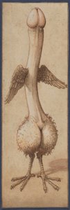 Un falo alado en forma de pájaro de Unknown artist