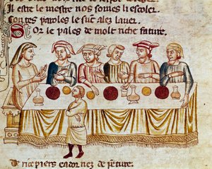 Escena de banquete: un rey y sus invitados de Unknown artist
