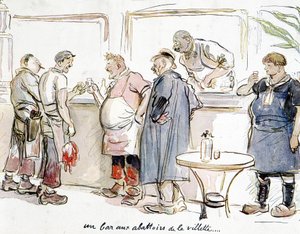 Un bar en los mataderos de la Villette en París de Unknown artist