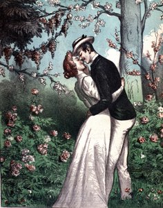 Una pareja de amantes dándose un beso de Unknown artist