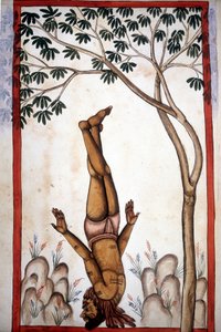 Un faquir de página del manuscrito “Historia de Mogol” (Moghul o Moghol) por Stefano Nivibus Cardeira. Siglo XVIII. Biblioteca Marciana, Venecia