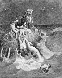 Una escena del diluvio, Génesis de Unknown artist