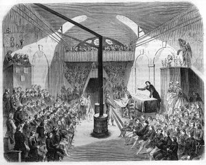 Una sesión en el club de los Jacobinos, durante la Revolución de 1789. Grabado de 1844