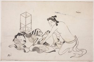 Una hoja de un álbum shunga de Unknown artist