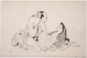 Una hoja de un álbum shunga de Unknown artist