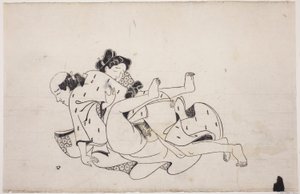 Una hoja de un álbum shunga de Unknown artist