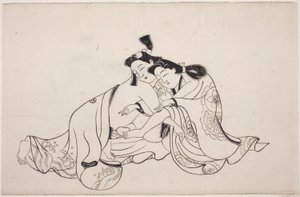 Una hoja de un álbum shunga de Unknown artist
