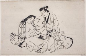 Una hoja de un álbum shunga de Unknown artist
