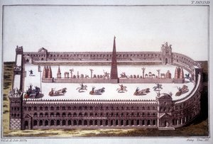 Carrera de carros en el Circo Máximo de Unknown artist