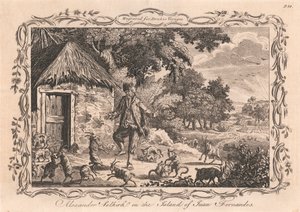 Alexander Selkirk en la isla de Juan Fernandes de Unknown artist