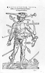 Todo tipo de heridas traumáticas de guerra. Siglo XVI