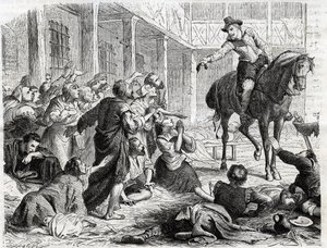 Alfonso (Alfonso Gieronimo) de Ornano (1548-1610) durante la peste de Burdeos en 1604 - grabado de 1860 de Unknown artist