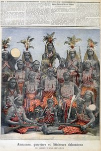 Amazonas, guerrera y feticheras de Dahomey (del actual Benín), del jardín de aclimatación - en “Le Petite Journal” del 28/02/1891 de Unknown artist