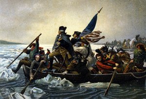 Guerra de Independencia de los Estados Unidos. Washington cruzando el río Delaware. Diciembre de 1776