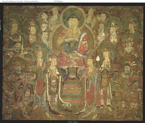 Buda Amitabha con Asamblea 아미타불회도 de Unknown artist